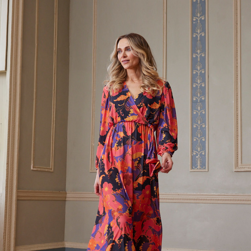 Bella Midi Dress Floral Print by Chapter London