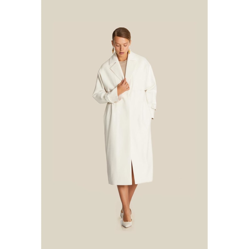Ecru wool coat hotsell