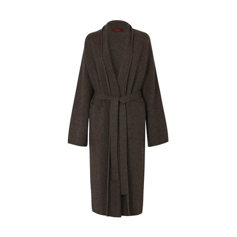 Belted Open Wrap Cashmere Long Cardigan-Light Beige Belted Open Wrap Cashmere Long Cardigan-Light Beige