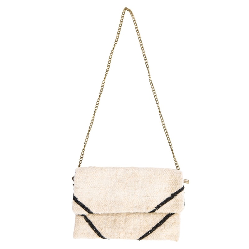 Cream suede clutch bag top