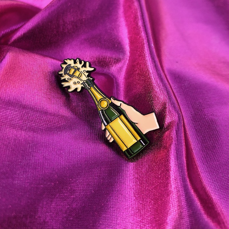 Thumbnail of Enamel Pin Champagne Pop image