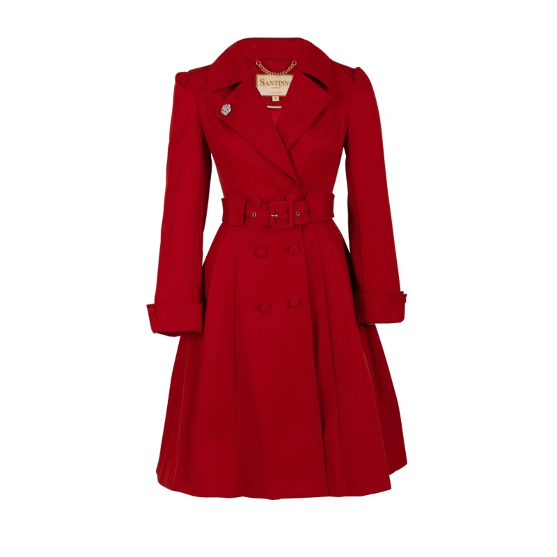 Thumbnail of Bergman Cotton Gaberdine Dress Trench Coat In Rosso image