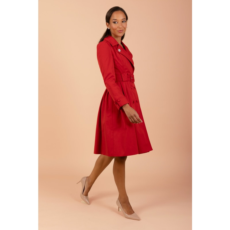 Thumbnail of Bergman Cotton Gaberdine Dress Trench Coat In Rosso image