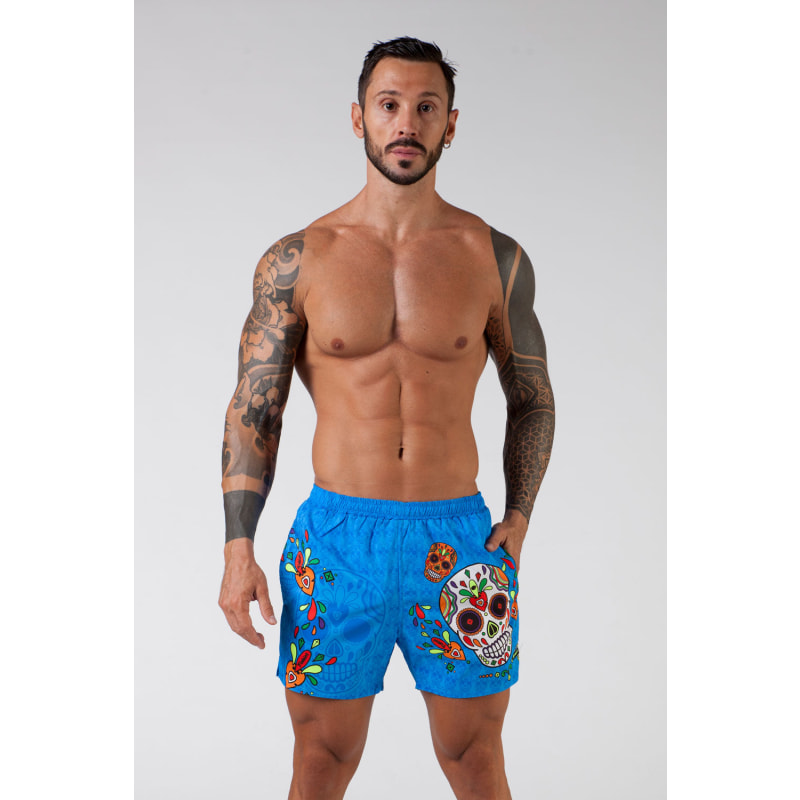 Mens skull board shorts hot sale