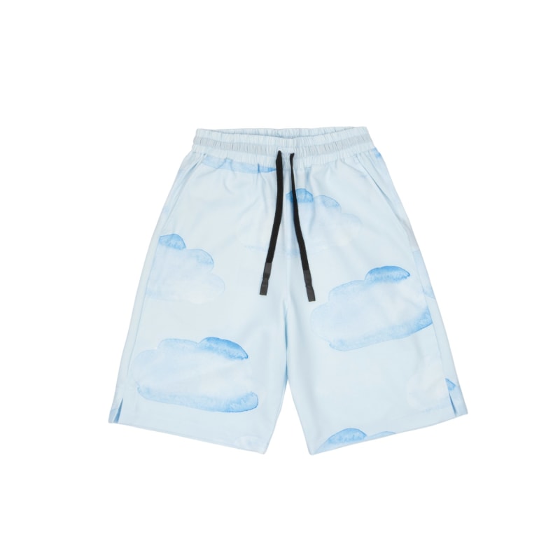 Thumbnail of Bermuda Shorts In Blue With Clouds Design - Recycled Fabric image