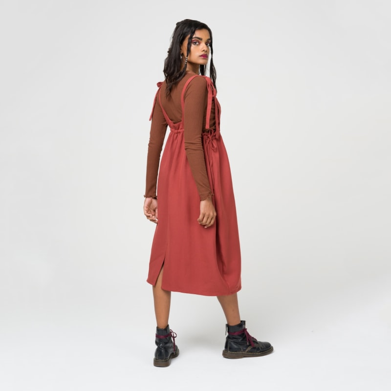 Berry pinafore dress hotsell