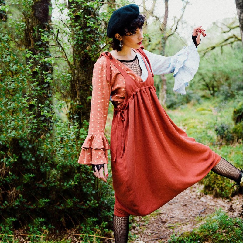 Berry pinafore dress on sale
