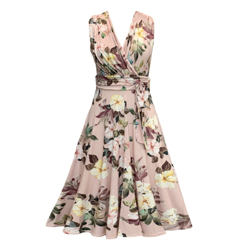 Dusky pink store floral dress