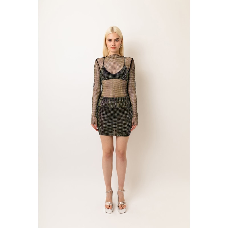Net clearance rhinestone skirt