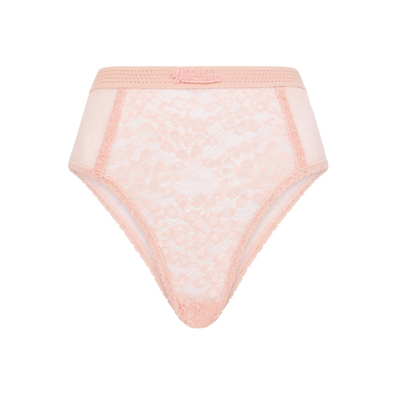 Peachaus women's high-rise knickers pink recycled-lace - Betony