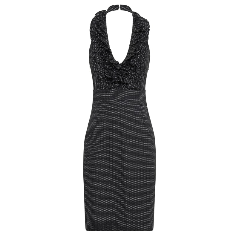 Thumbnail of Betsy Beauty Frill Halter Dress In Black image