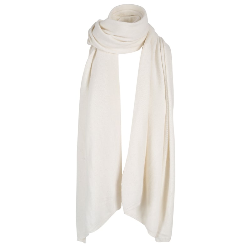 Alfie Large Cashmere Scarf Off White tirillm Wolf Badger