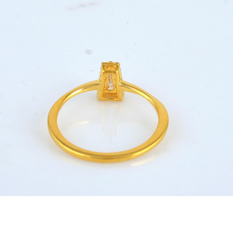 Thumbnail of Bezel Set Natural Baguette Diamond In 18K Yellow Gold Ring image