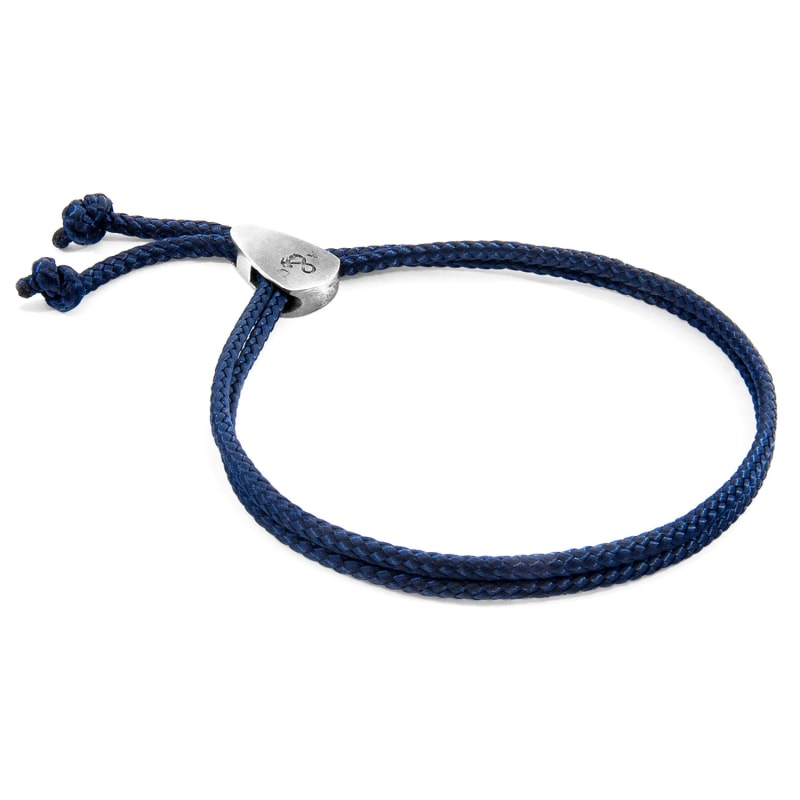 Thumbnail of Navy Blue Pembroke Silver & Rope Bracelet image