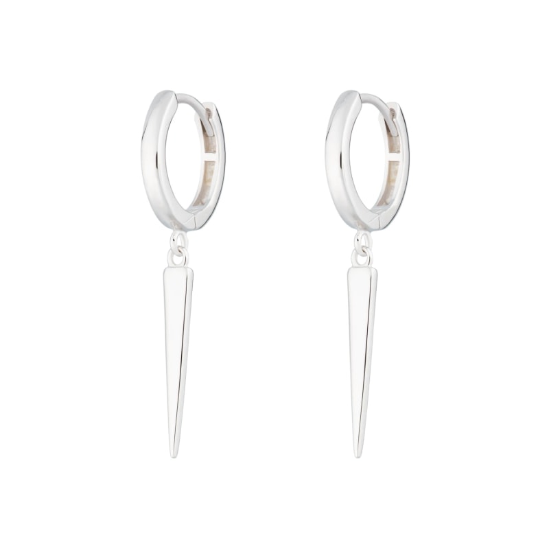 Thumbnail of Silver Spike Hoop Earrings image