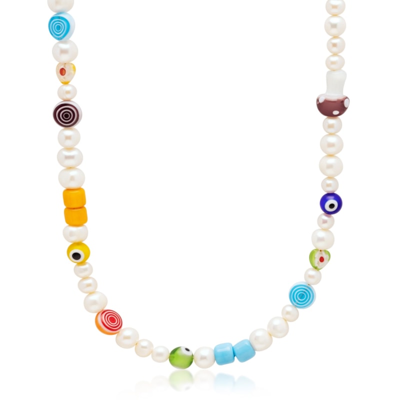 Mens pearl necklace choker top