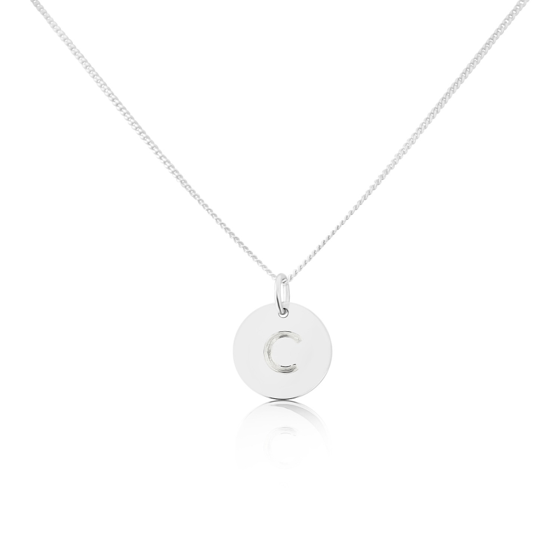 Thumbnail of Westbourne 9Ct White Gold Initial Disc Pendant image