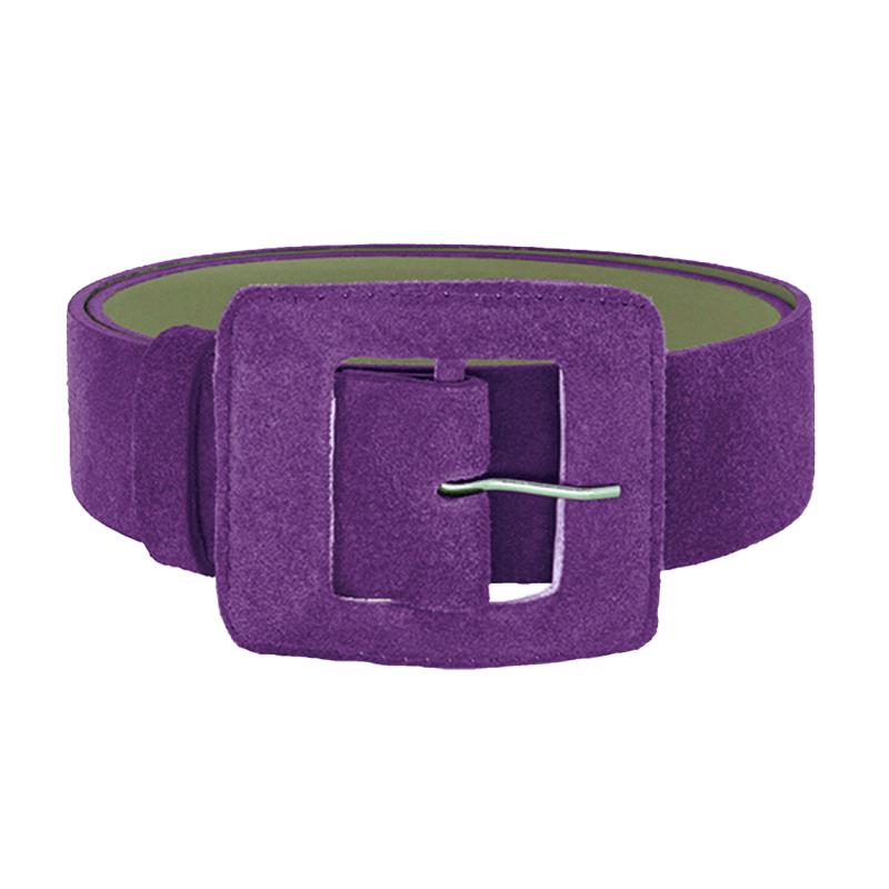 Thumbnail of Suede Square Buckle Belt - Purple image