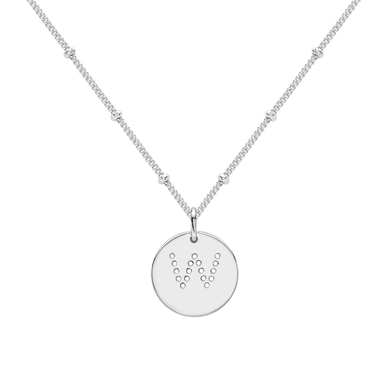 Thumbnail of Silver Alphabet W Necklace image