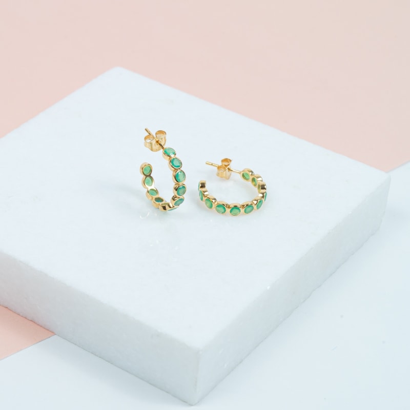 Thumbnail of Ortigia Chrysoprase Hoop Earrings image