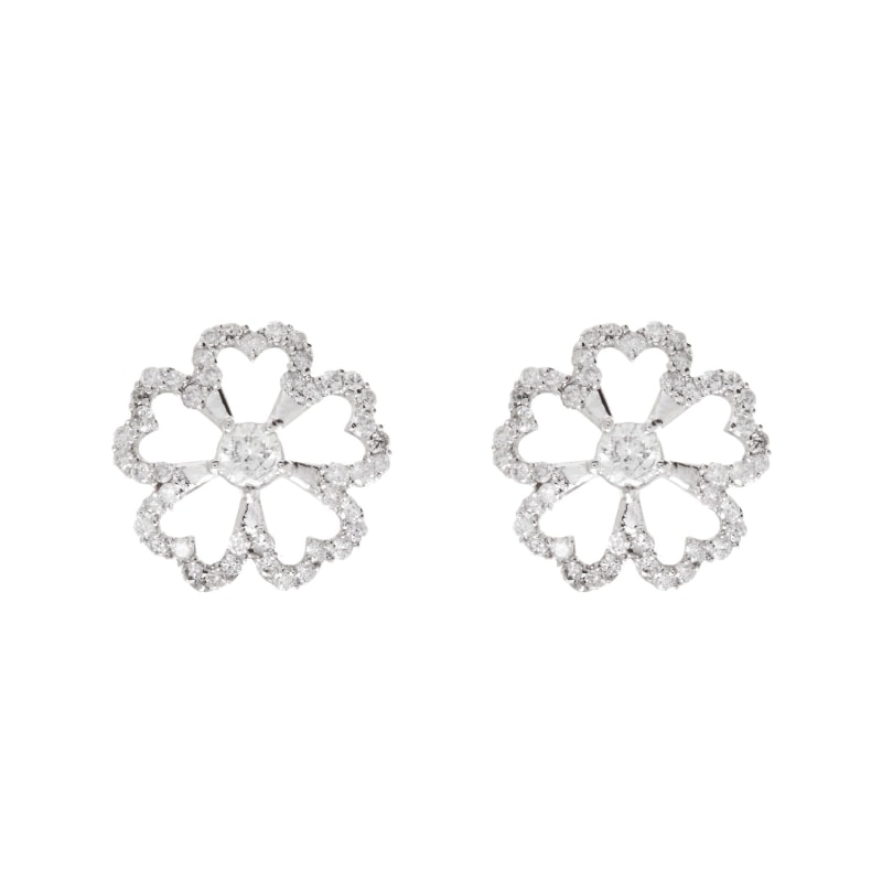 Thumbnail of Twin Flowers Diamond Earrings image