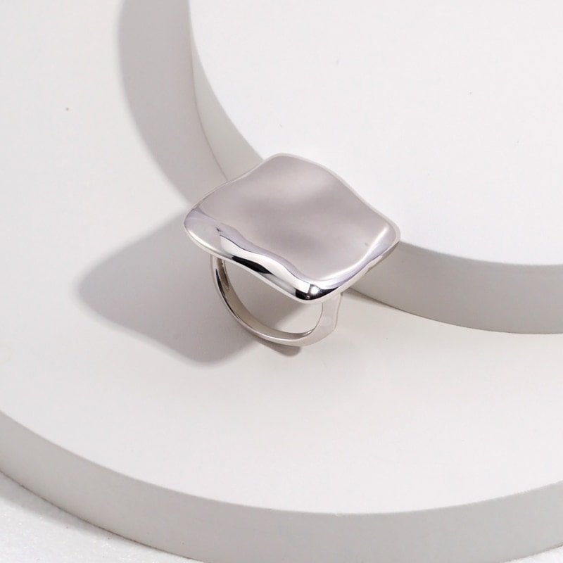 Big Square Chunky Sterling Silver Ring | Ms. Donna | Wolf Big Square Chunky Sterling Silver Ring | Ms. Donna | Wolf