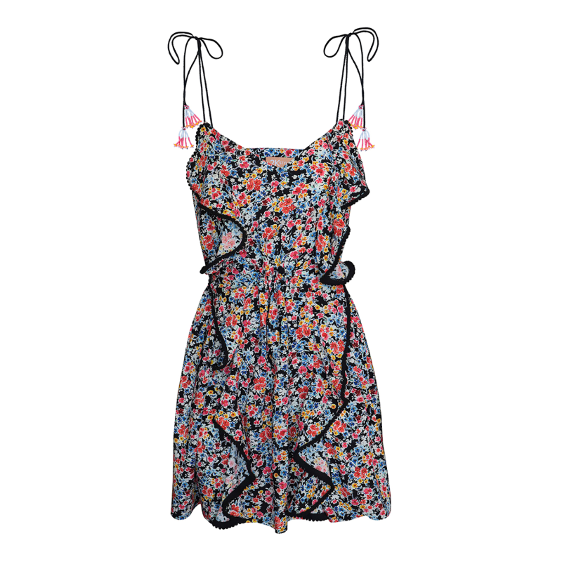 Thumbnail of Billow Floral Print Ruffled Mini Dress - Multicolor image