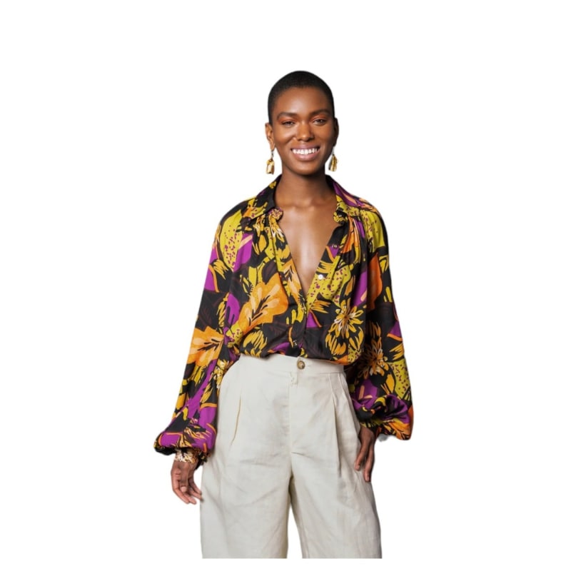 Thumbnail of Billow Sleeve Blouse - Wild Floral Print image