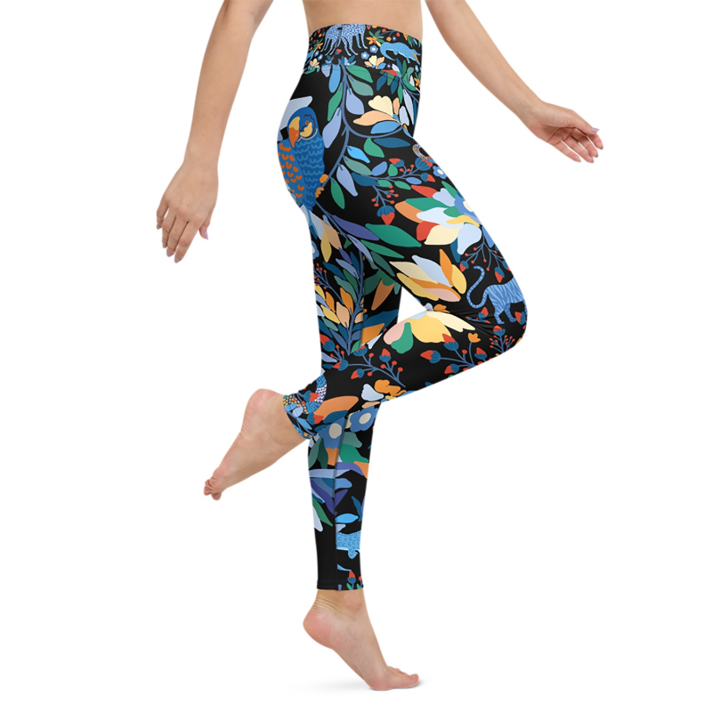 Thumbnail of High Waist Yoga Leggings In Night Zoo image