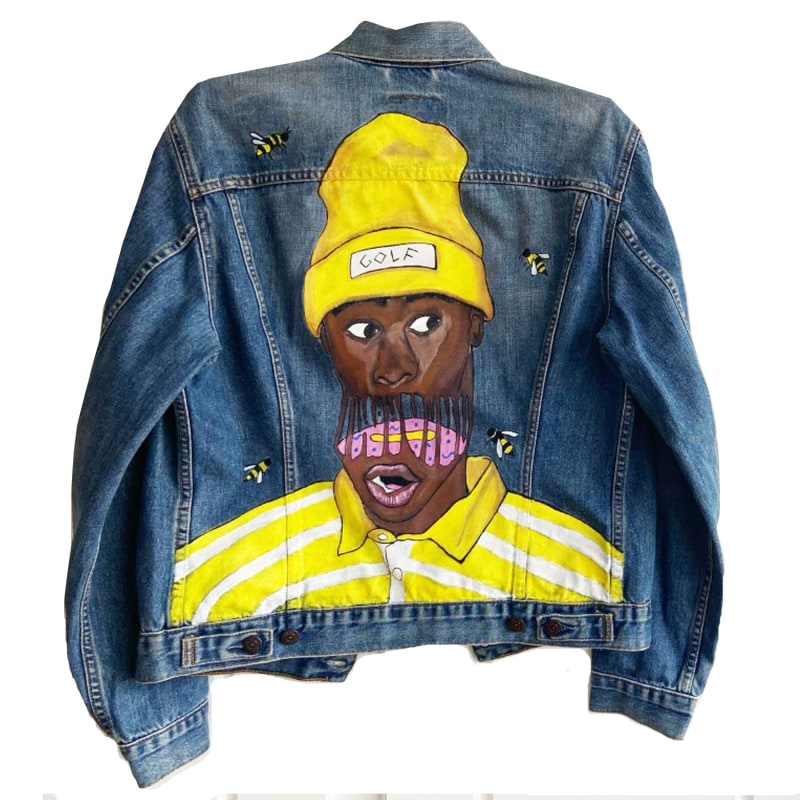 Hand Painted Save the Bee's Levis Denim Jacket | Quillattire | Wolf & Badger