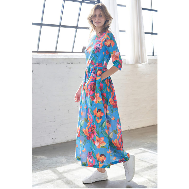 Thumbnail of Floral Print Maxi Dress With Detachable Wide Belt image