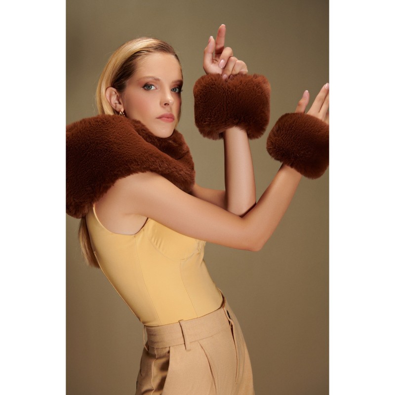 Fur collar and cuff set cheap