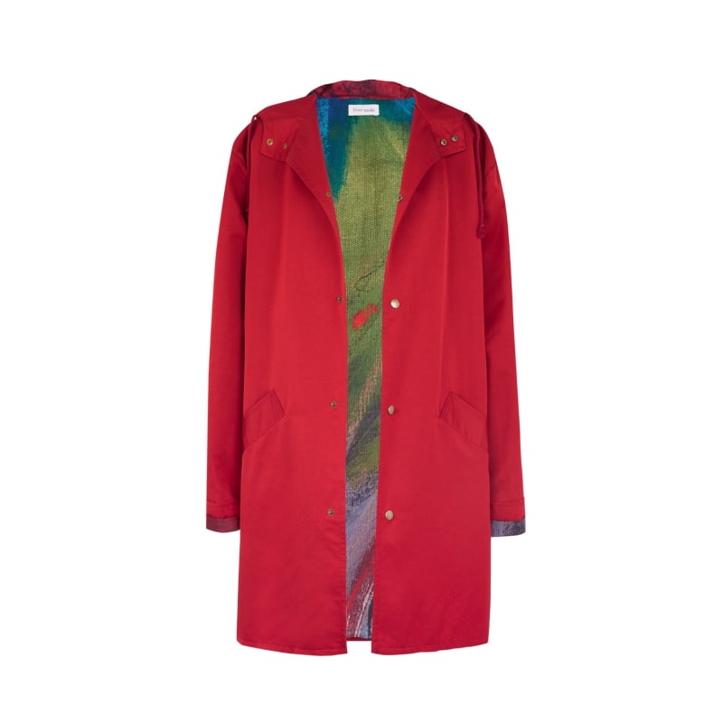 Thumbnail of Hille Red Hooded Raincoat image