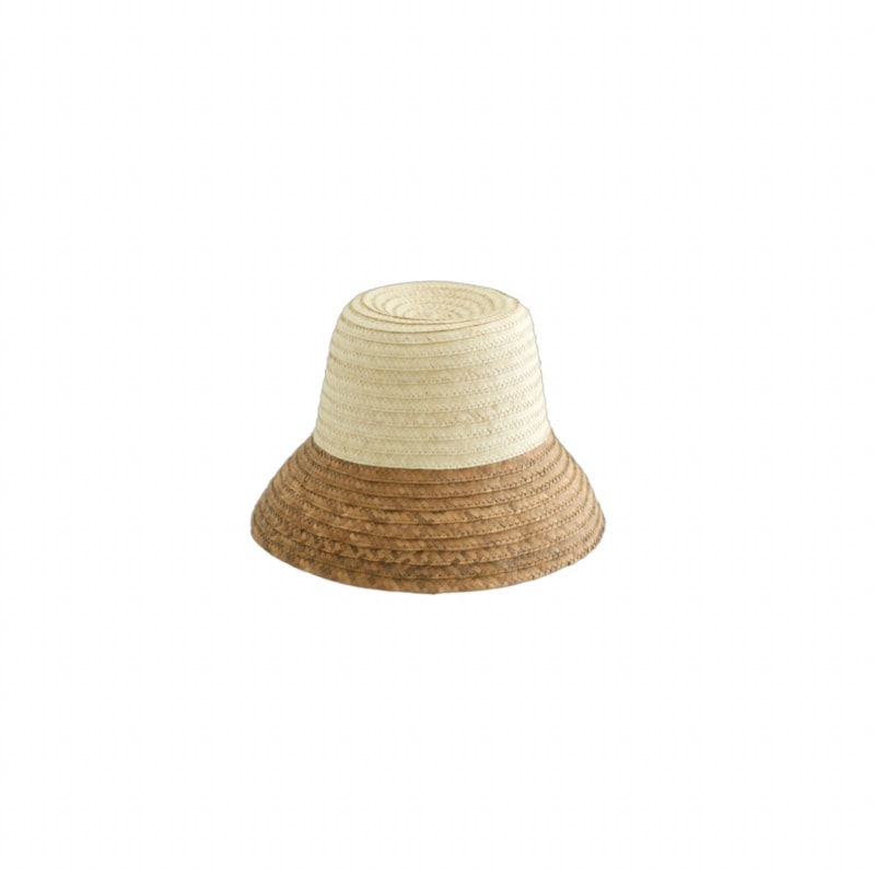 Thumbnail of June Bucket Straw Hat In Tan Trim image