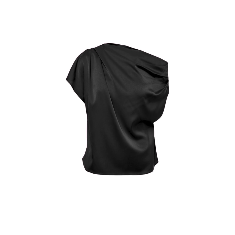 Thumbnail of Black Asymmetrical Draped Top image