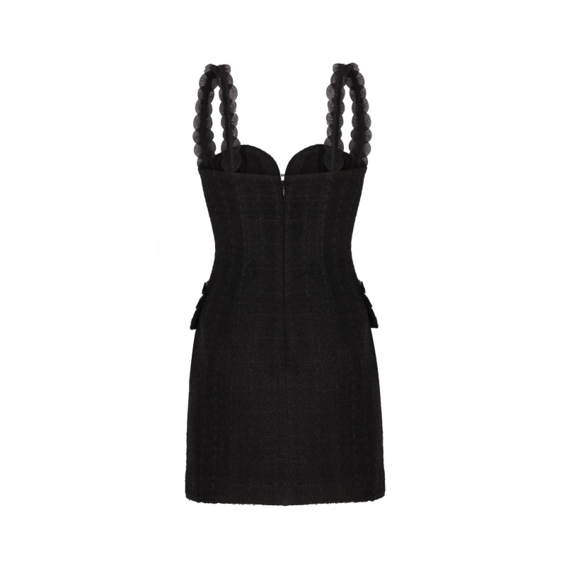 Thumbnail of Black Blossoms - Mini Black Tweed Dress image