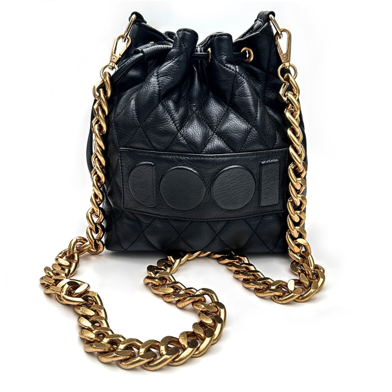 Black Quilted Bucket Bag COOL CREATIVE Wolf Badger