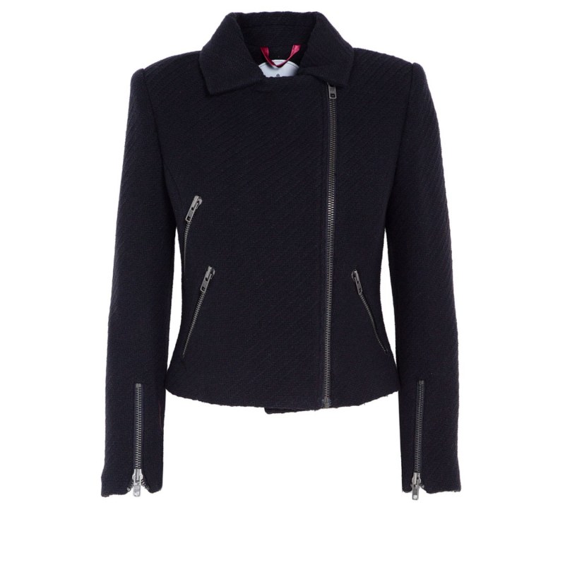 Short black store linen jacket