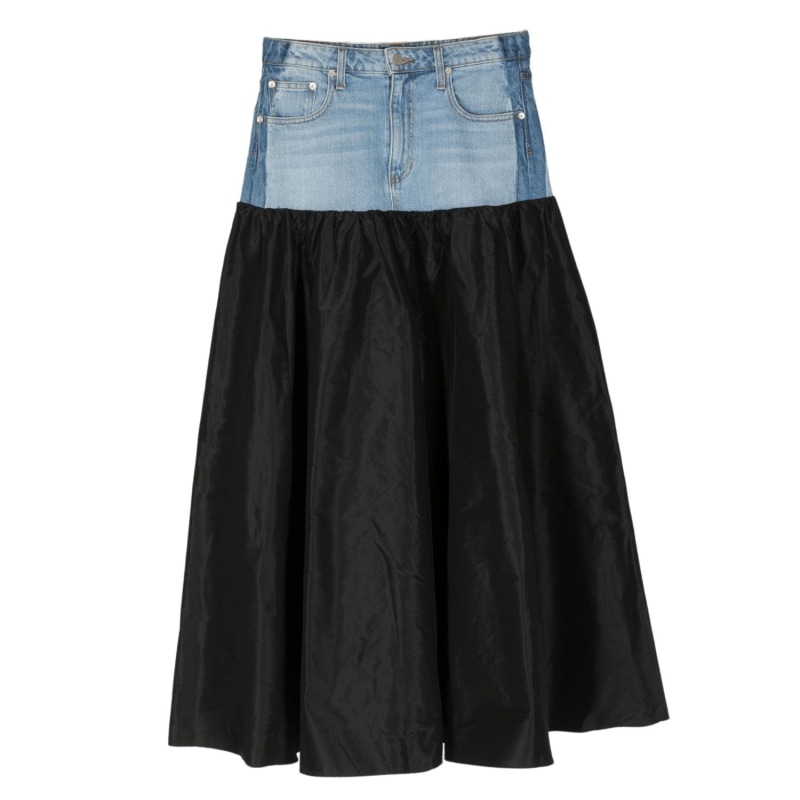 Thumbnail of Black Denim Taffeta Skirt image