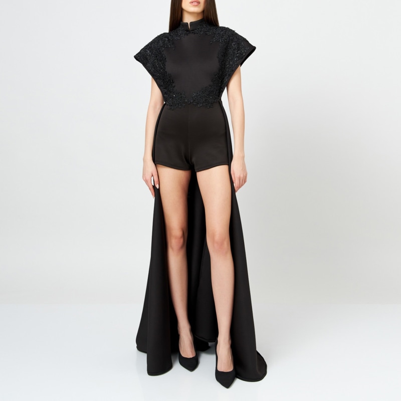 Thumbnail of Black Embellished Evening Playsuit image