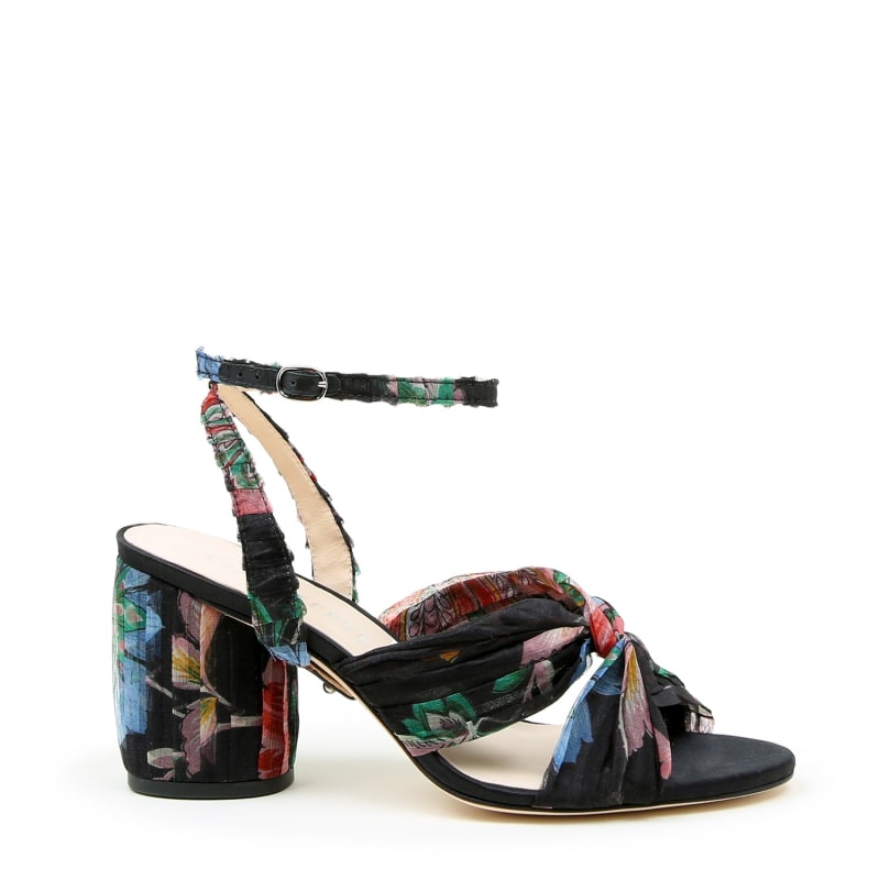 Thumbnail of Black Floral Twist Sandal + Marilyn Strap image