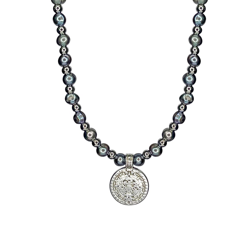 Thumbnail of Black Freshwater Pearl Coin Necklace image