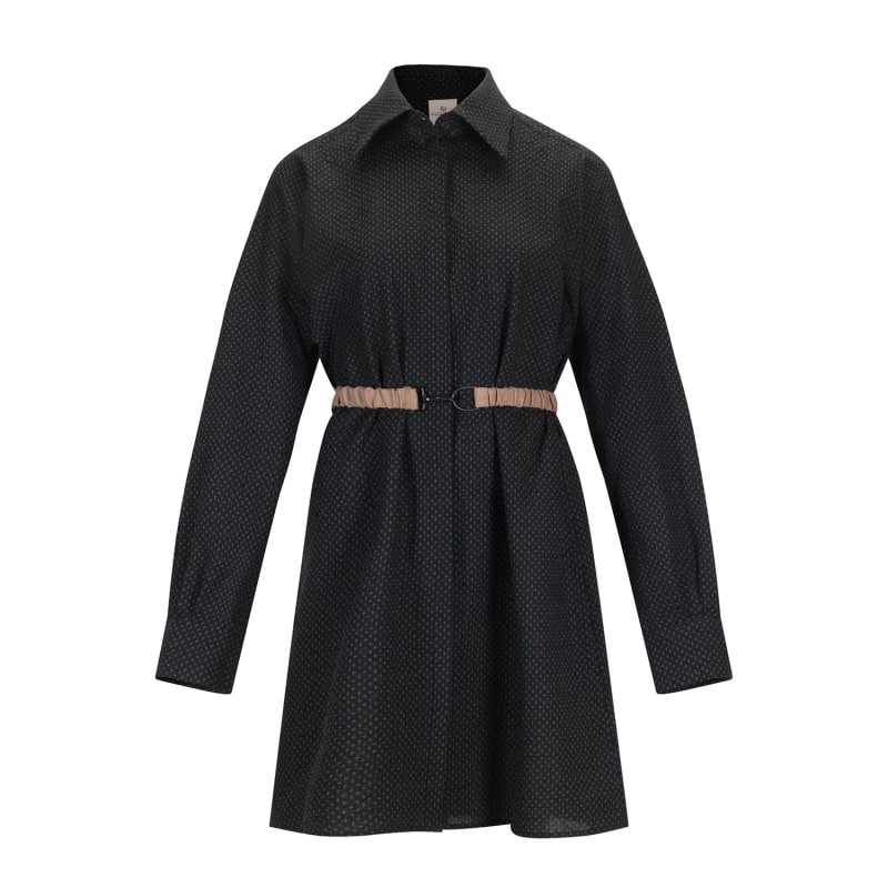 Thumbnail of Black Green Cotton Seersucker Shirtdress image