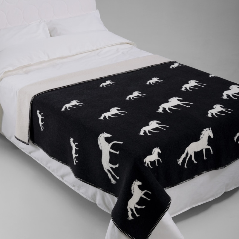 Thumbnail of Black Horse Cotton Blanket image