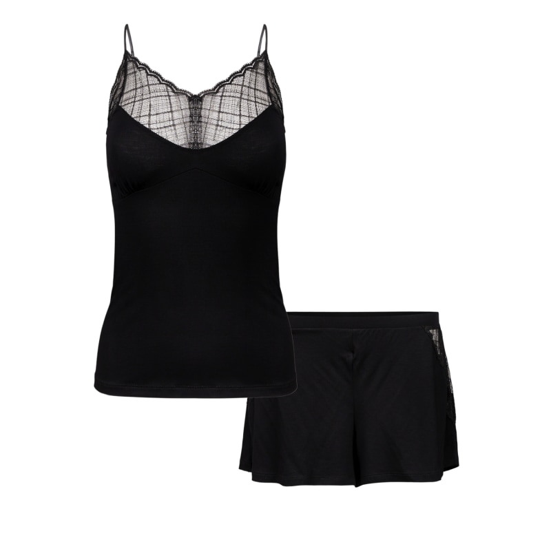 Black lace pajama set hotsell