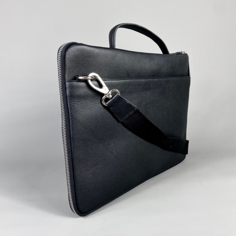 Thumbnail of Black Leather Laptop Sleeve Bag image