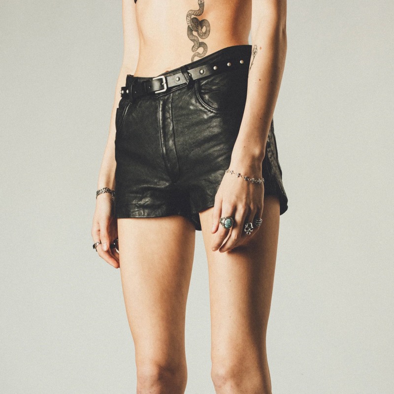 Thumbnail of Leather Shorts | Black image