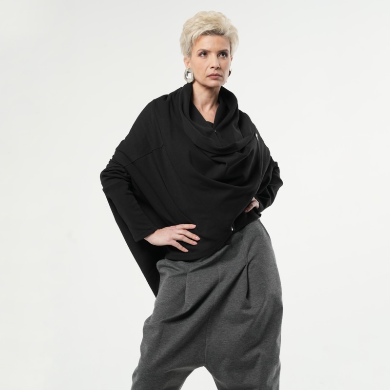 Black loose cardigan best sale