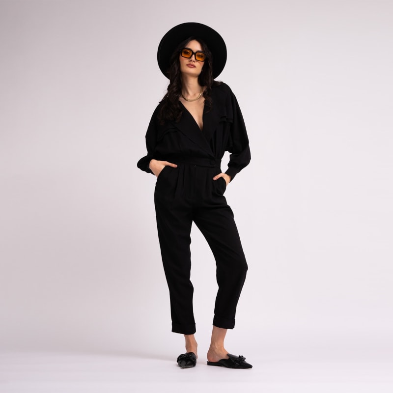 Black maxi jumpsuit sales