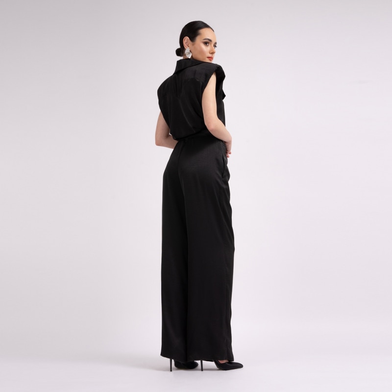 Thumbnail of Black Maxi Jumpsuit With Oversized Shoulders image